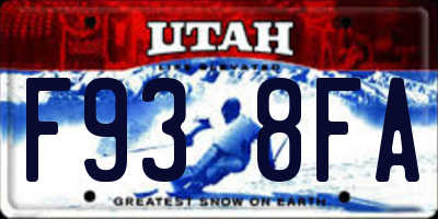 UT license plate F938FA