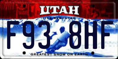 UT license plate F938HF