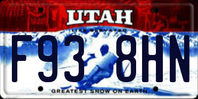 UT license plate F938HN