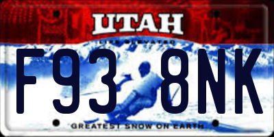 UT license plate F938NK