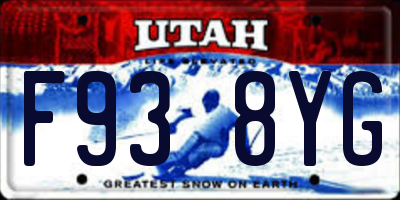 UT license plate F938YG