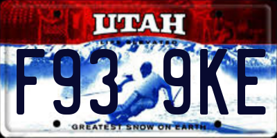 UT license plate F939KE
