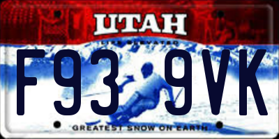 UT license plate F939VK