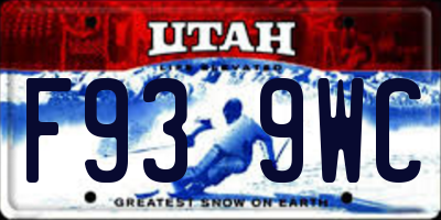 UT license plate F939WC