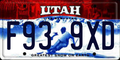 UT license plate F939XD