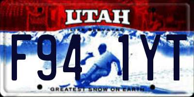 UT license plate F941YT