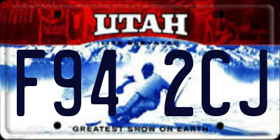 UT license plate F942CJ