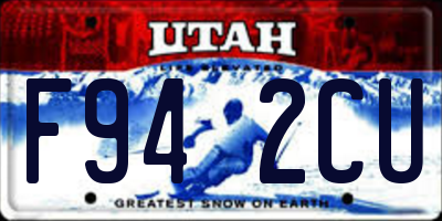 UT license plate F942CU