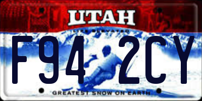 UT license plate F942CY
