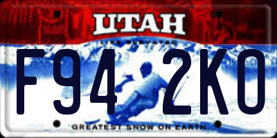 UT license plate F942KO