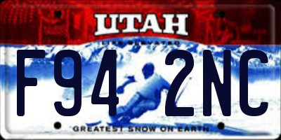 UT license plate F942NC