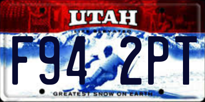 UT license plate F942PT