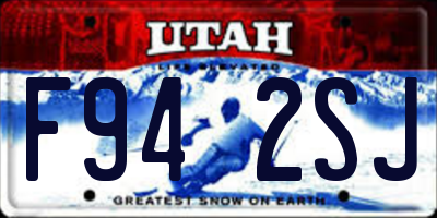 UT license plate F942SJ