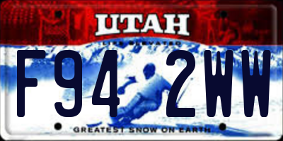 UT license plate F942WW