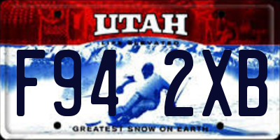 UT license plate F942XB