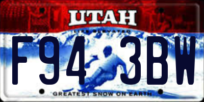 UT license plate F943BW