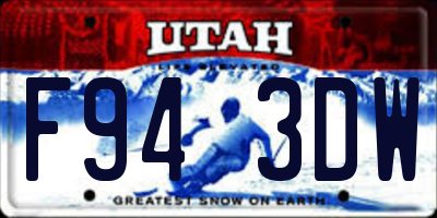 UT license plate F943DW