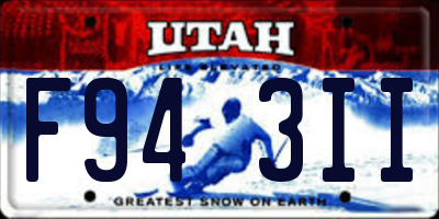 UT license plate F943II