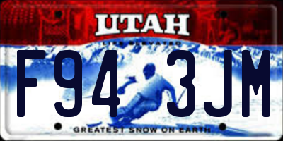UT license plate F943JM