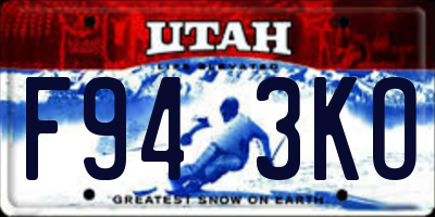 UT license plate F943KO