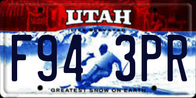 UT license plate F943PR