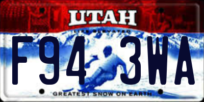 UT license plate F943WA