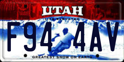 UT license plate F944AV