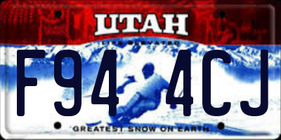 UT license plate F944CJ