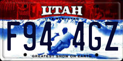 UT license plate F944GZ