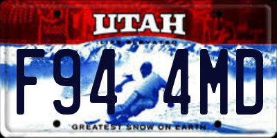 UT license plate F944MD
