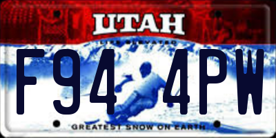 UT license plate F944PW