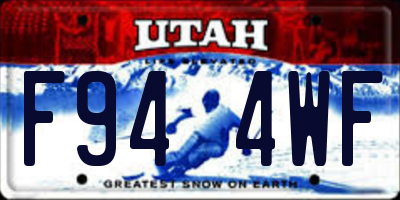 UT license plate F944WF