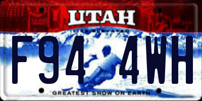 UT license plate F944WH