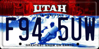 UT license plate F945UW