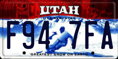 UT license plate F947FA