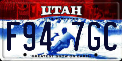 UT license plate F947GC