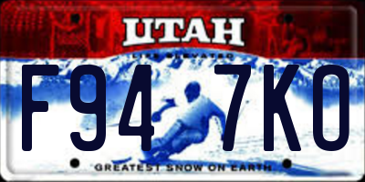UT license plate F947KO