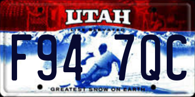 UT license plate F947QC