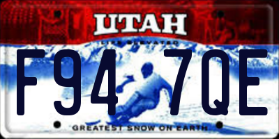 UT license plate F947QE