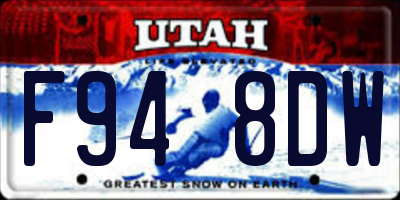 UT license plate F948DW