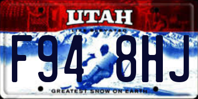 UT license plate F948HJ