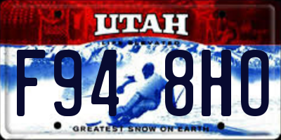 UT license plate F948HO
