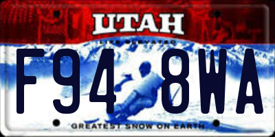 UT license plate F948WA