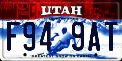 UT license plate F949AT