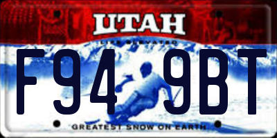 UT license plate F949BT