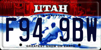 UT license plate F949BW