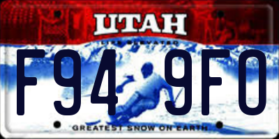 UT license plate F949FO