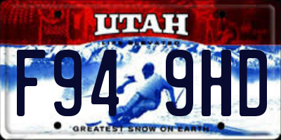 UT license plate F949HD