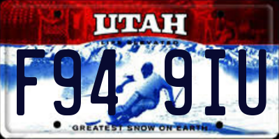 UT license plate F949IU
