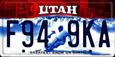 UT license plate F949KA